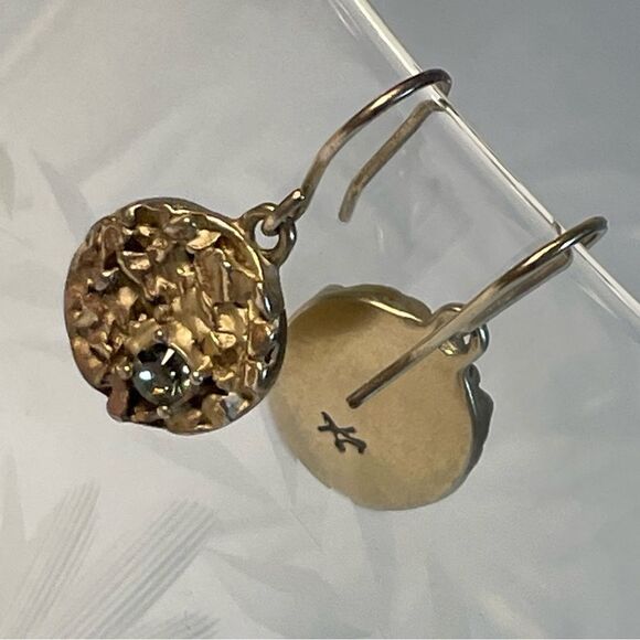 Druzy Drop Earrings artist signed with crystal set in druzy form - Picture 5 of 8